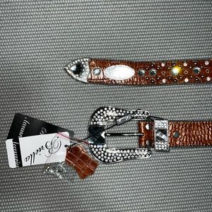 Briella Leather Rhinestone belt